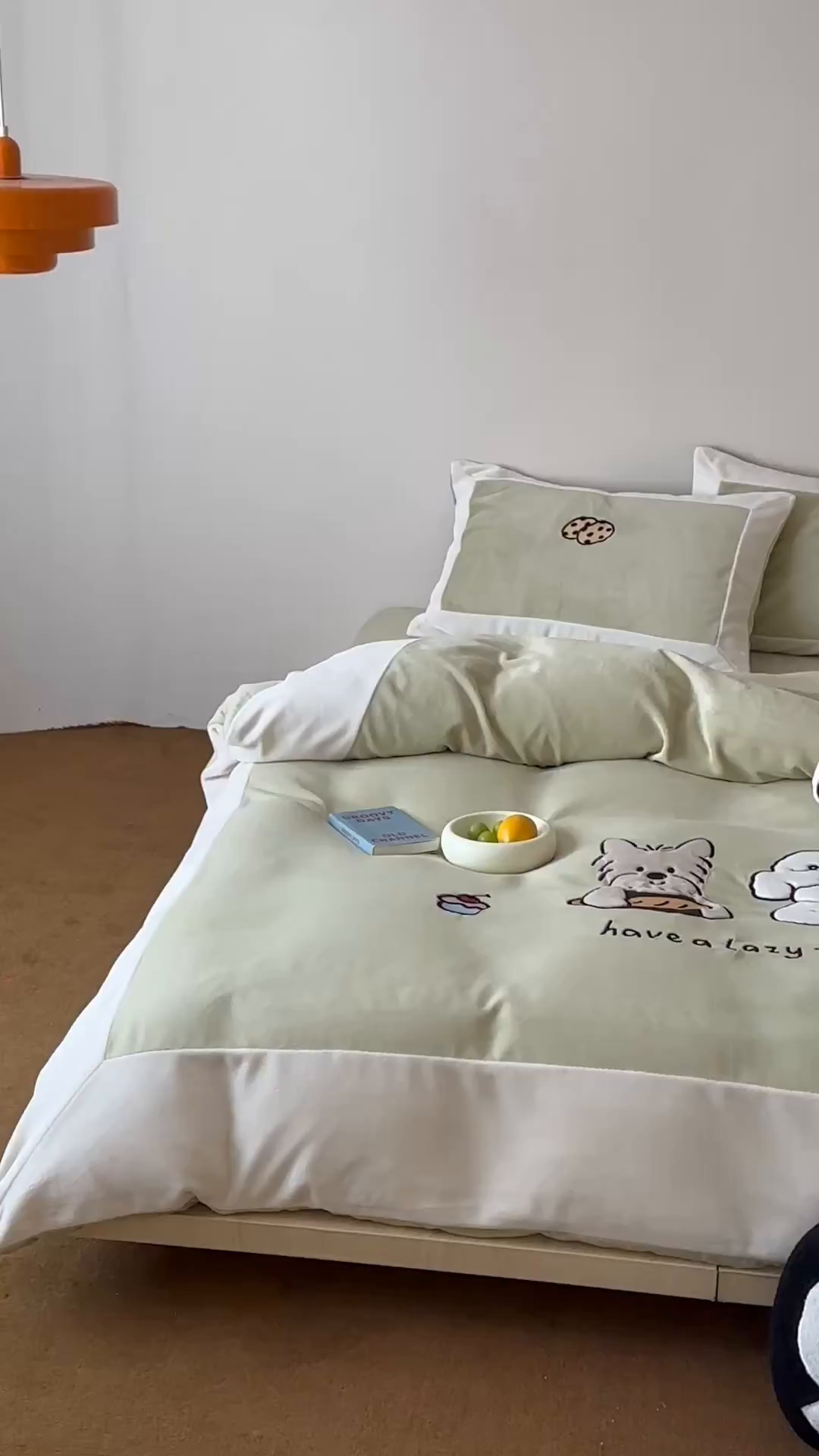 91家纺网 家纺一手货源 找家纺 爱丽丝 2025新款230克全消光牛奶绒贴布系列四件套-好朋友 奶油绿