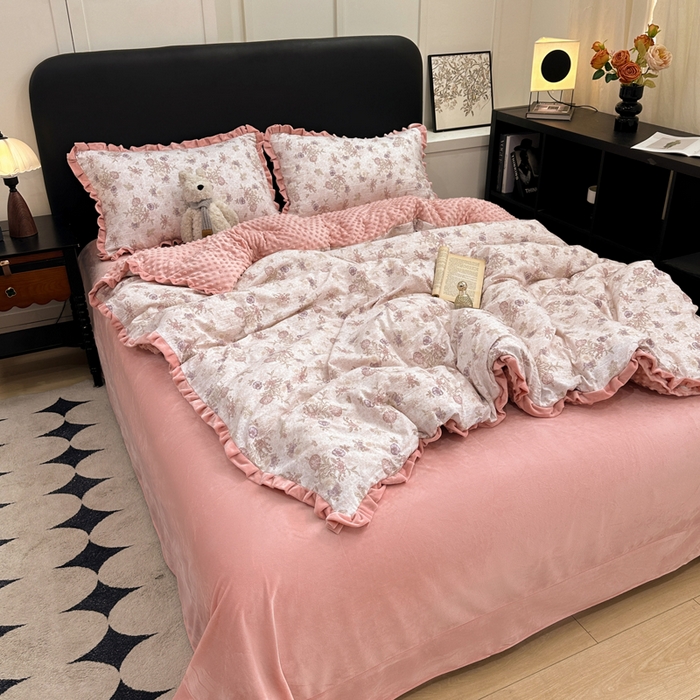 91家纺网 家纺一手货源 找家纺 （总）仟网汇 2025新款保暖舒适棉加绒四件套