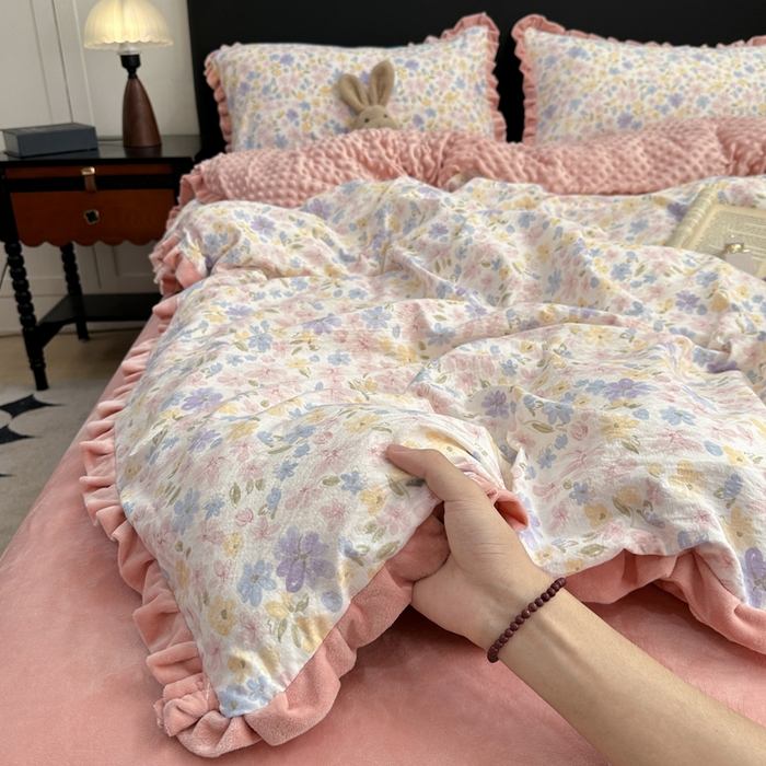 91家纺网 家纺一手货源 找家纺 （总）仟网汇 2025新款保暖舒适棉加绒四件套