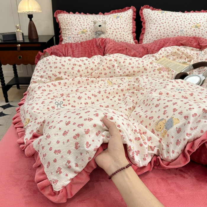 91家纺网 家纺一手货源 找家纺 （总）仟网汇 2025新款保暖舒适棉加绒四件套