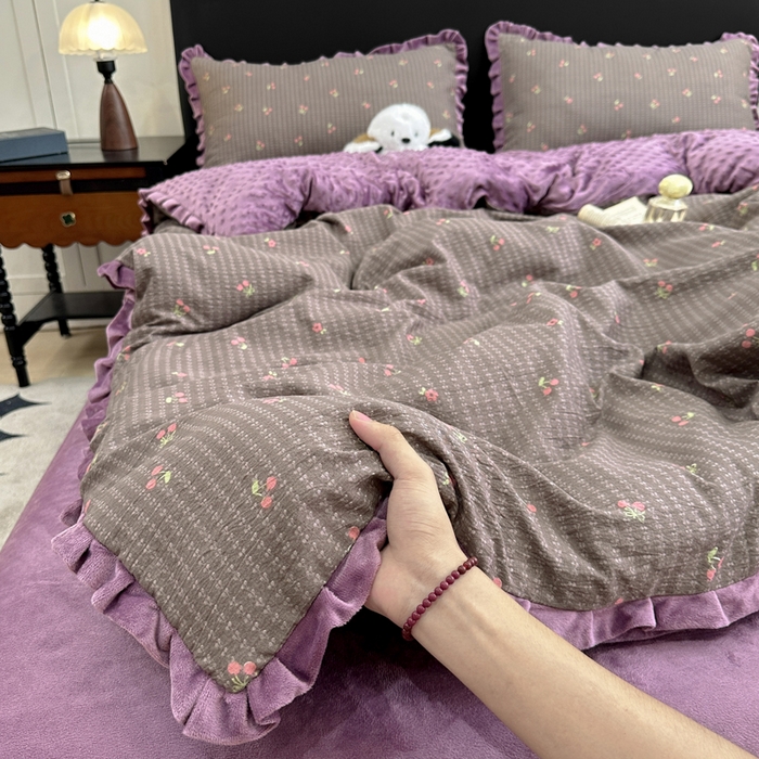 91家纺网 家纺一手货源 找家纺 （总）仟网汇 2025新款保暖舒适棉加绒四件套