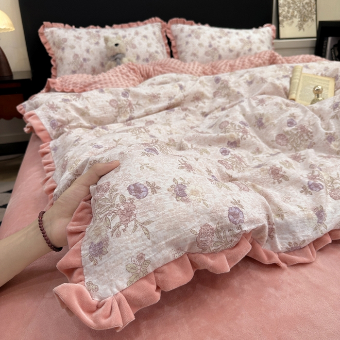 91家纺网 家纺一手货源 找家纺 仟网汇 2025新款保暖舒适棉加绒四件套 黛秋