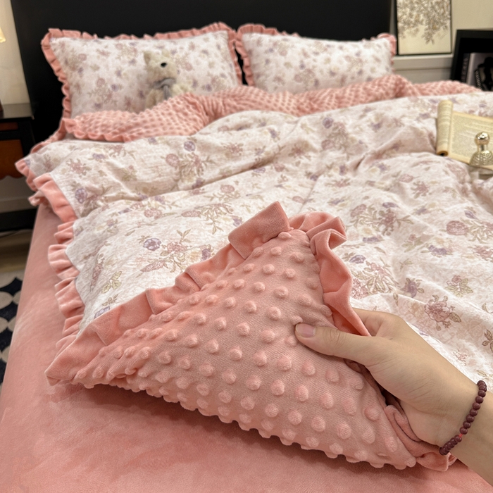 91家纺网 家纺一手货源 找家纺 仟网汇 2025新款保暖舒适棉加绒四件套 黛秋