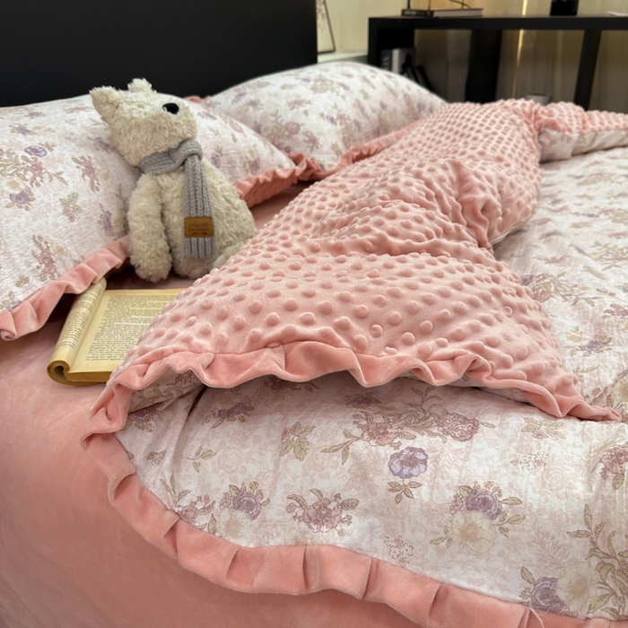 91家纺网 家纺一手货源 找家纺 仟网汇 2025新款保暖舒适棉加绒四件套 黛秋