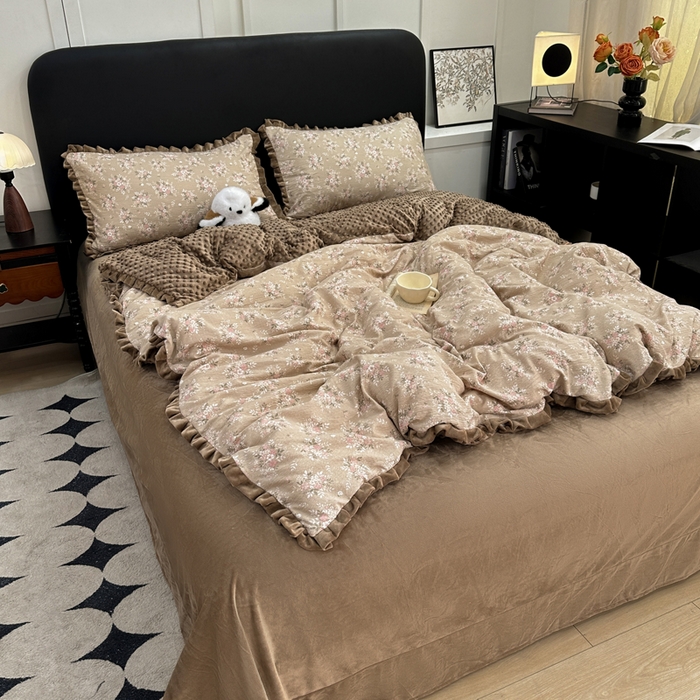 91家纺网 家纺一手货源 找家纺 仟网汇 2025新款保暖舒适棉加绒四件套 南城旧事