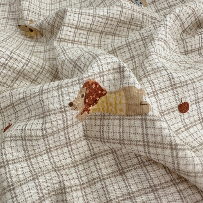 91家纺网 家纺一手货源 找家纺 仟网汇 2025新款保暖舒适棉加绒四件套 樱桃小狗