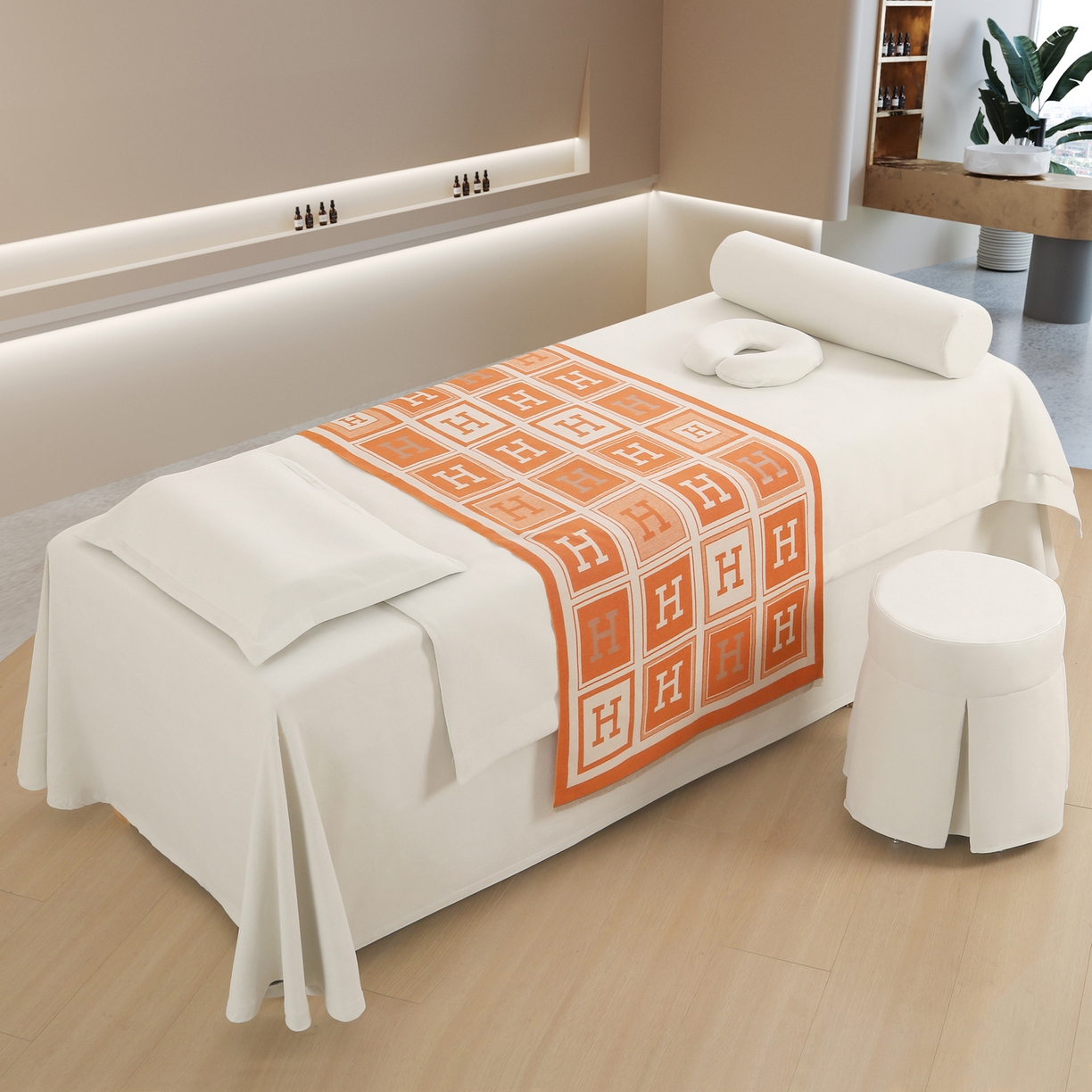 91家纺网 家纺一手货源 找家纺 （总）安力森/诚臻酒店用品 2025新款轻奢美容床罩 美容院专用亲肤理疗床品套件