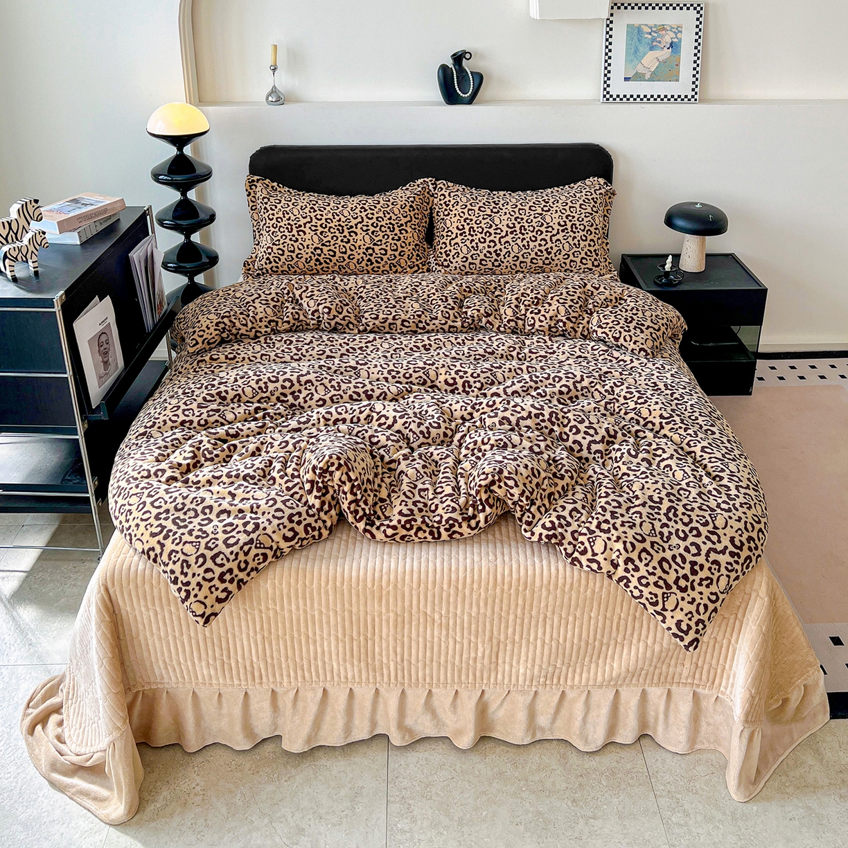 91家纺网 家纺一手货源 找家纺 （总）梦莱斯 2025新款高克重云感棉四件套-花边款