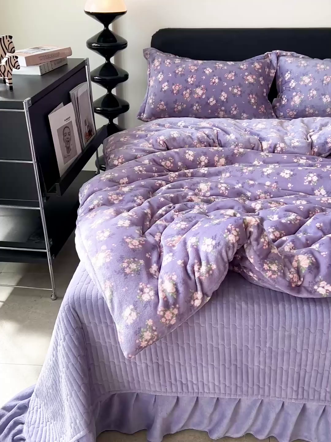 91家纺网 家纺一手货源 找家纺 梦莱斯 2025新款亲肤舒适双面牛奶绒床盖款四件套 豆蔻年华