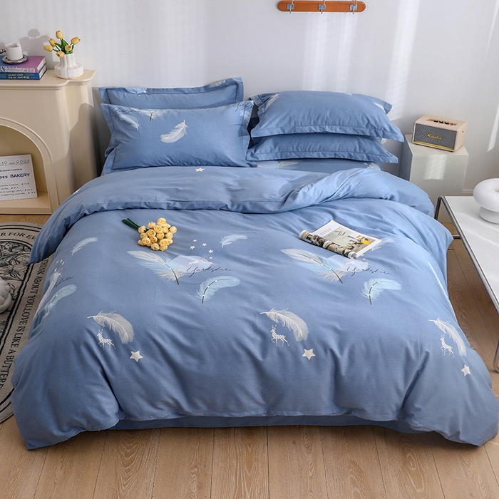木易家居 2026新款加厚磨毛系列单被套 被套单件 羽彩缤纷 兰