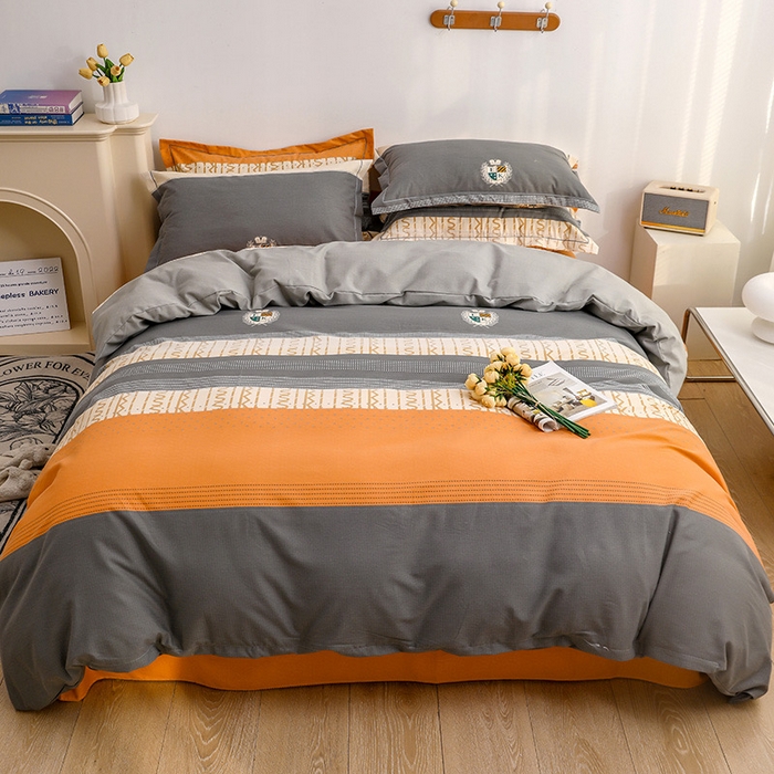 木易家居 2026新款加厚磨毛系列单被套 被套单件 都市英伦 桔