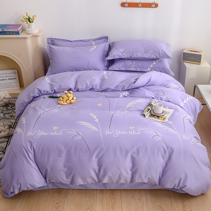 木易家居 2026新款加厚磨毛系列单被套 被套单件 芦花飞舞 紫