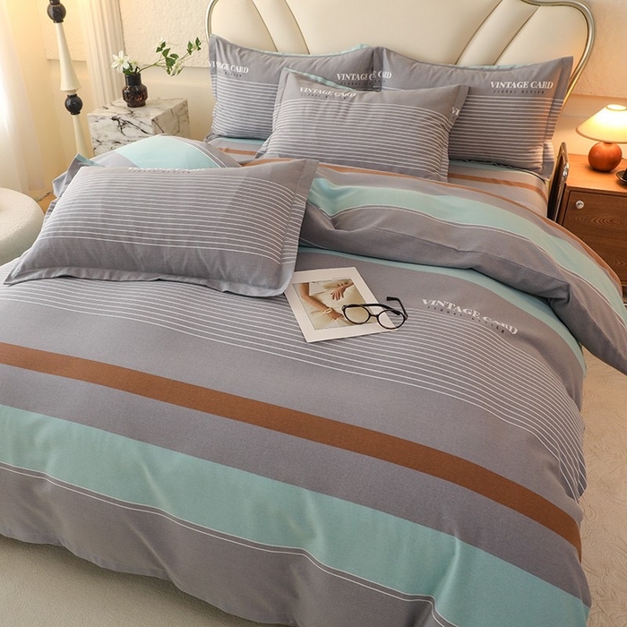 木易家居 2026新款加厚磨毛系列单被套 被套单件 绅士条纹