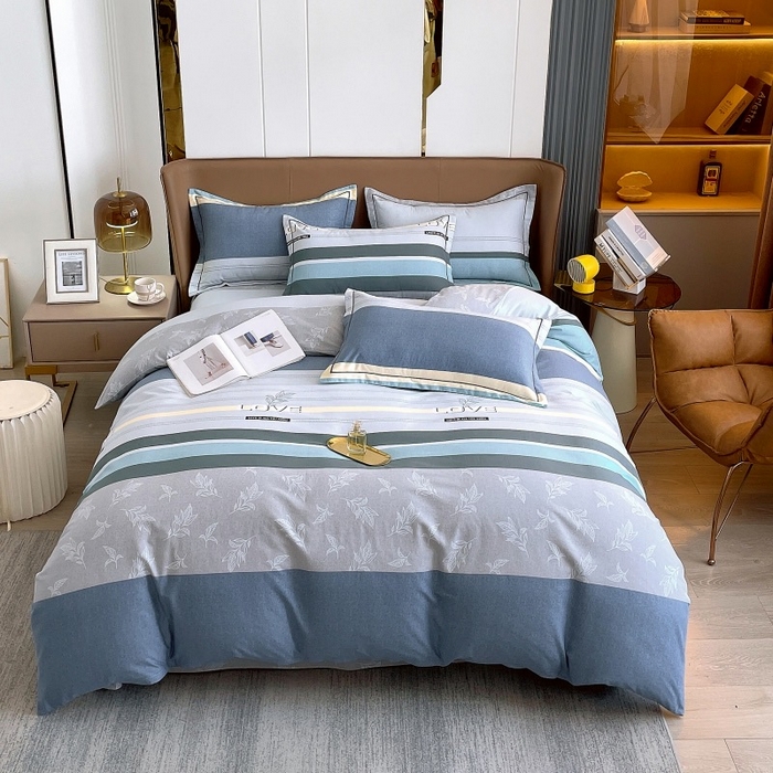 木易家居 2026新款加厚磨毛系列单被套 被套单件 简单爱 蓝