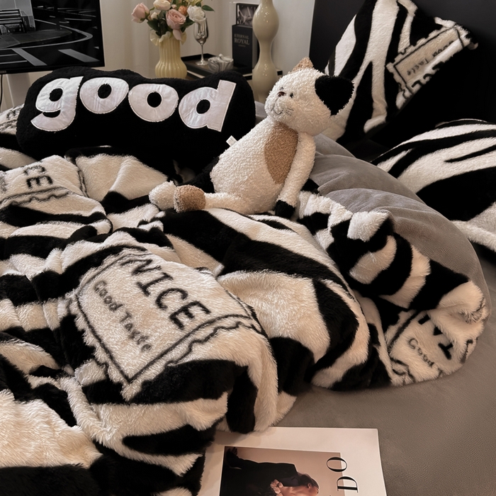 91家纺网 家纺一手货源 找家纺 （总）仟网汇 2025新款兔毛绒印花四件套