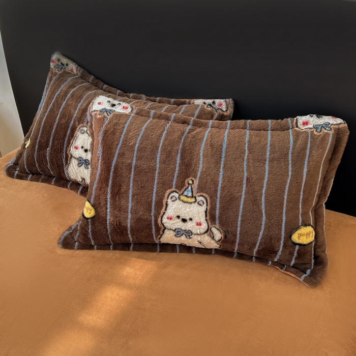 91家纺网 家纺一手货源 找家纺 仟网汇 2025新款兔毛绒印花四件套 可爱多