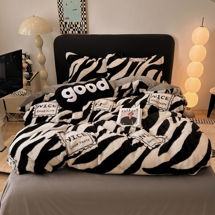 91家纺网 家纺一手货源 找家纺 （总）仟网汇 2025新款兔毛绒印花四件套