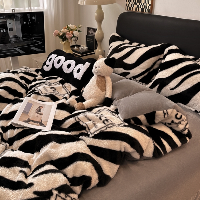 91家纺网 家纺一手货源 找家纺 （总）仟网汇 2025新款兔毛绒印花四件套