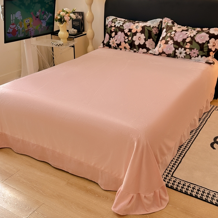 91家纺网 家纺一手货源 找家纺 仟网汇 2025新款兔毛绒印花四件套 晚秋