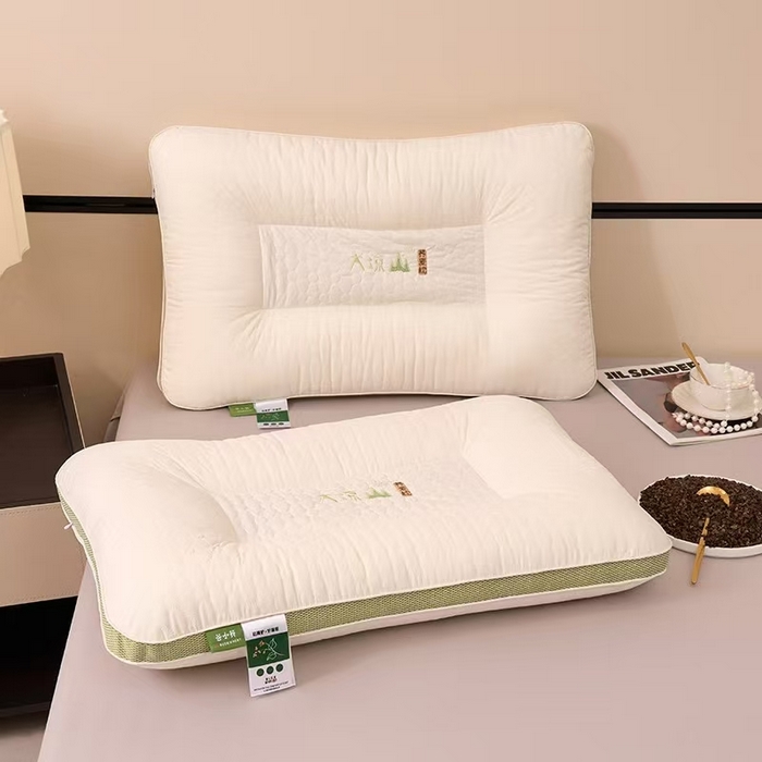 91家纺网 家纺一手货源 找家纺 （总）剑桥枕业 20225新款大凉山荞麦枕头全棉圆角绿边荞麦枕芯