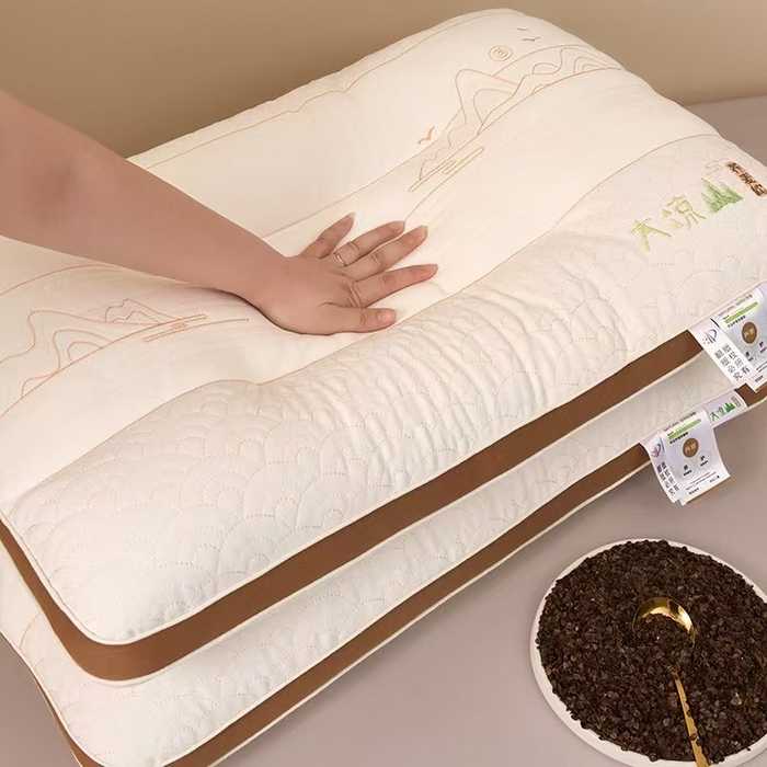 91家纺网 家纺一手货源 找家纺 （总）剑桥枕业 2025新款大凉山荞麦枕头全棉咖啡边荞麦枕芯