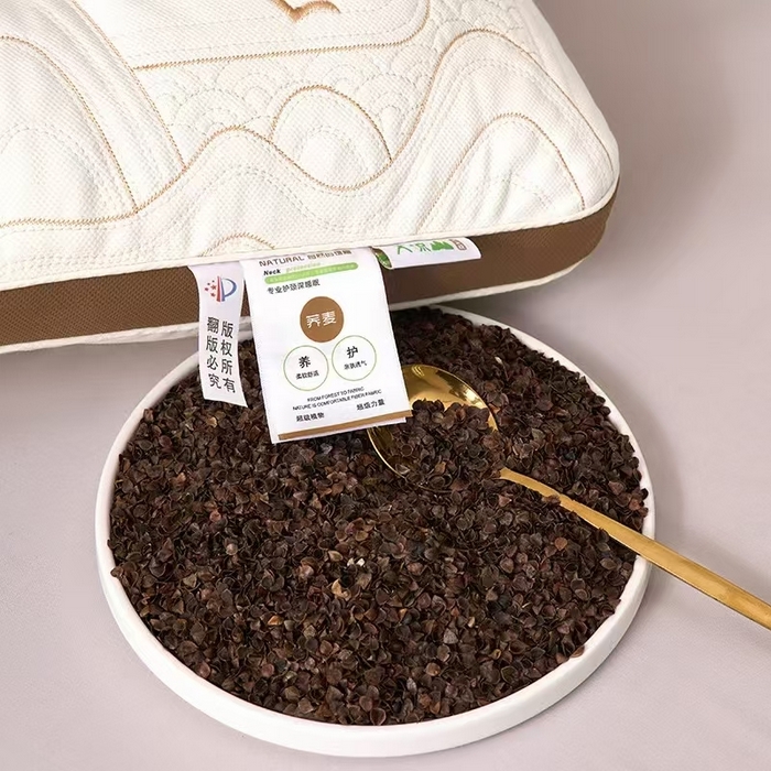 91家纺网 家纺一手货源 找家纺 （总）剑桥枕业 2025新款大凉山荞麦枕头全棉咖啡边荞麦枕芯（款式2）