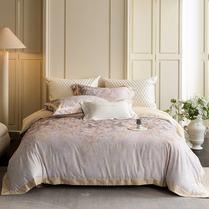 91家纺网 家纺一手货源 找家纺 （总）黑白森林 2025新款高支天丝棉磨毛数码印花四件套