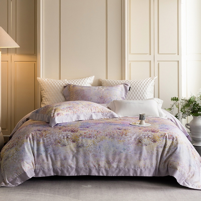 91家纺网 家纺一手货源 找家纺 （总）黑白森林 2025新款高支天丝棉磨毛数码印花四件套