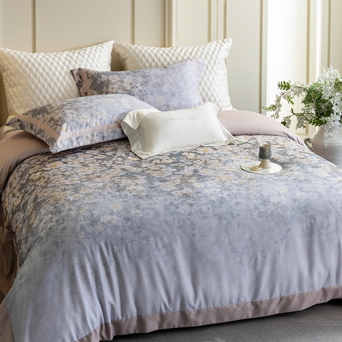 91家纺网 家纺一手货源 找家纺 （总）黑白森林 2025新款高支天丝棉磨毛数码印花四件套