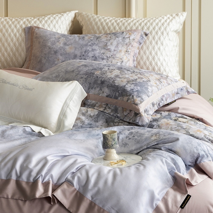 91家纺网 家纺一手货源 找家纺 （总）黑白森林 2025新款80S超细旦天丝棉提花四件套