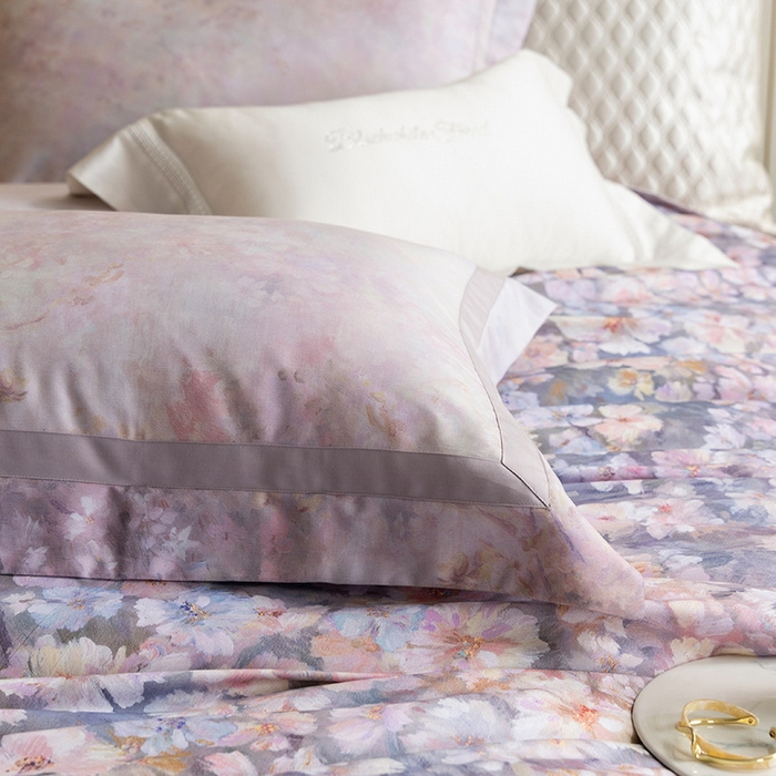 91家纺网 家纺一手货源 找家纺 黑白森林 2025新款高支天丝棉磨毛数码印花四件套 浪漫满屋-紫