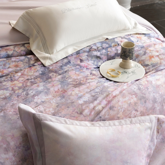 91家纺网 家纺一手货源 找家纺 黑白森林 2025新款高支天丝棉磨毛数码印花四件套 浪漫满屋-紫