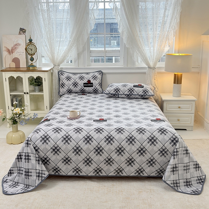 91家纺网 家纺一手货源 找家纺 （总）茗婷家纺 2025新款牛奶绒防水被套床单枕套四件套图供跨境外贸