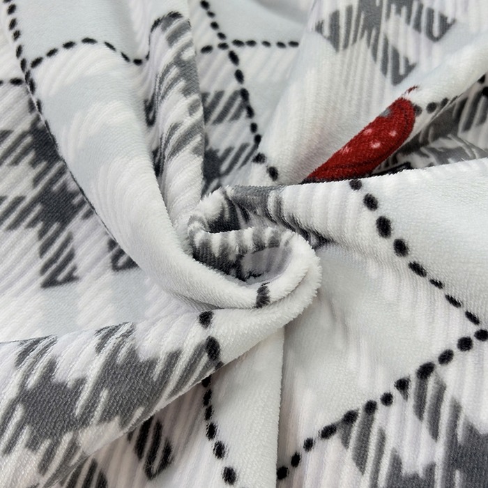 91家纺网 家纺一手货源 找家纺 茗婷家纺 2025新款牛奶绒防水被套床单枕套四件套图供跨境外贸 mm格灰