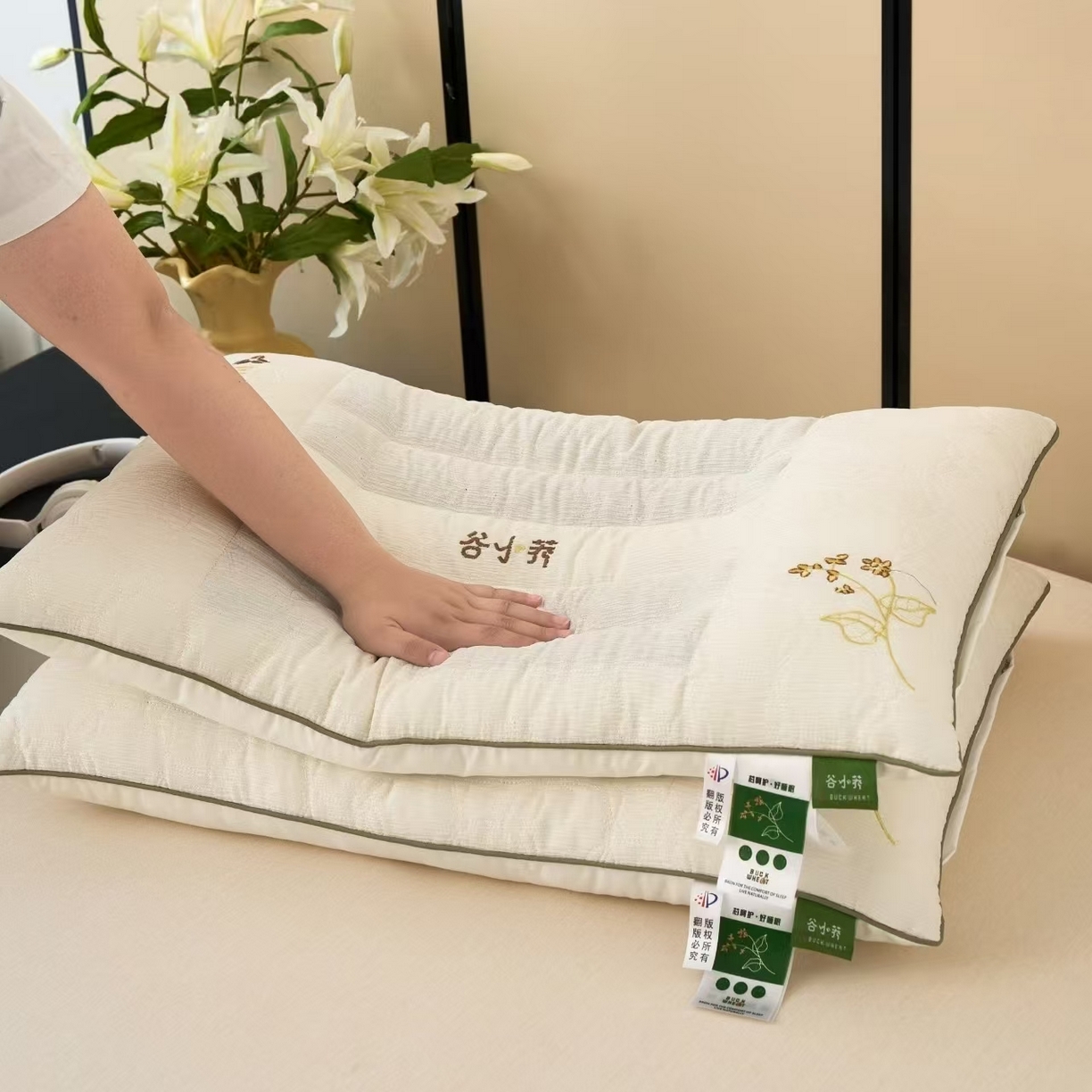 91家纺网 家纺一手货源 找家纺 （总）剑桥枕业 2025新款谷小荞单边荞麦定型枕柔软枕芯
