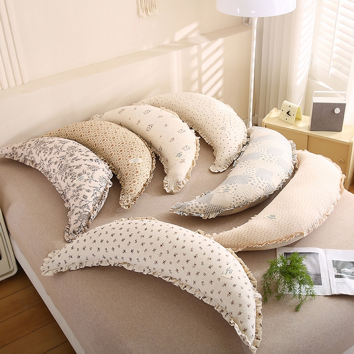 91家纺网 家纺一手货源 找家纺 （总）蔻眠 多功能棉麻月亮长抱枕夹腿抱枕芯月亮枕头