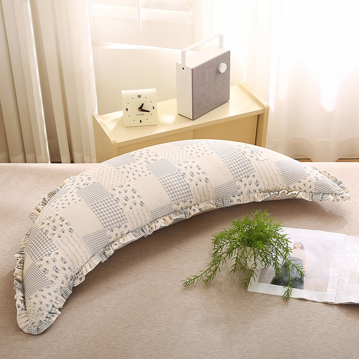 91家纺网 家纺一手货源 找家纺 蔻眠 多功能棉麻月亮长抱枕夹腿抱枕芯月亮枕头 拼格