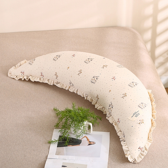 91家纺网 家纺一手货源 找家纺 蔻眠 多功能棉麻月亮长抱枕夹腿抱枕芯月亮枕头 乐园