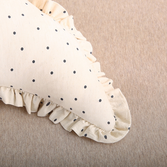 91家纺网 家纺一手货源 找家纺 蔻眠 多功能棉麻月亮长抱枕夹腿抱枕芯月亮枕头 波点