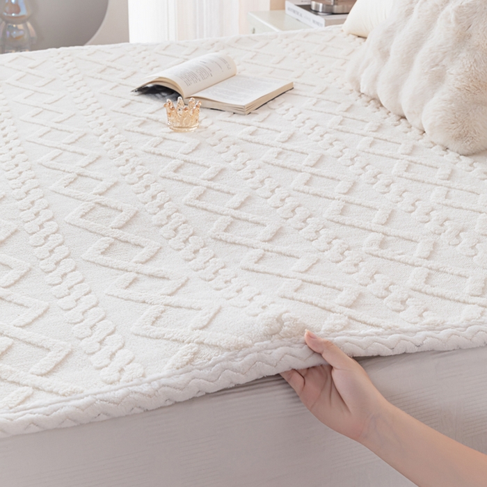 91家纺网 家纺一手货源 找家纺 （总）芙宁娜家纺 2025新款秋冬家用塔芙绒床单加绒加厚保暖床笠床单保护罩