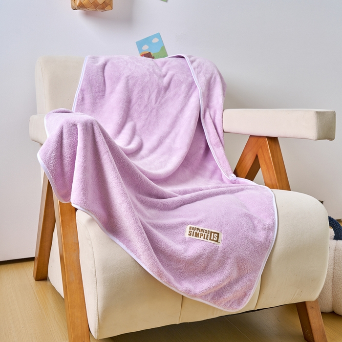 91家纺网 家纺一手货源 找家纺 棠薇家纺 2025新款速干浴巾厚款强吸水超细纤维浴巾毛巾套件 单浴巾-紫 140*70cm