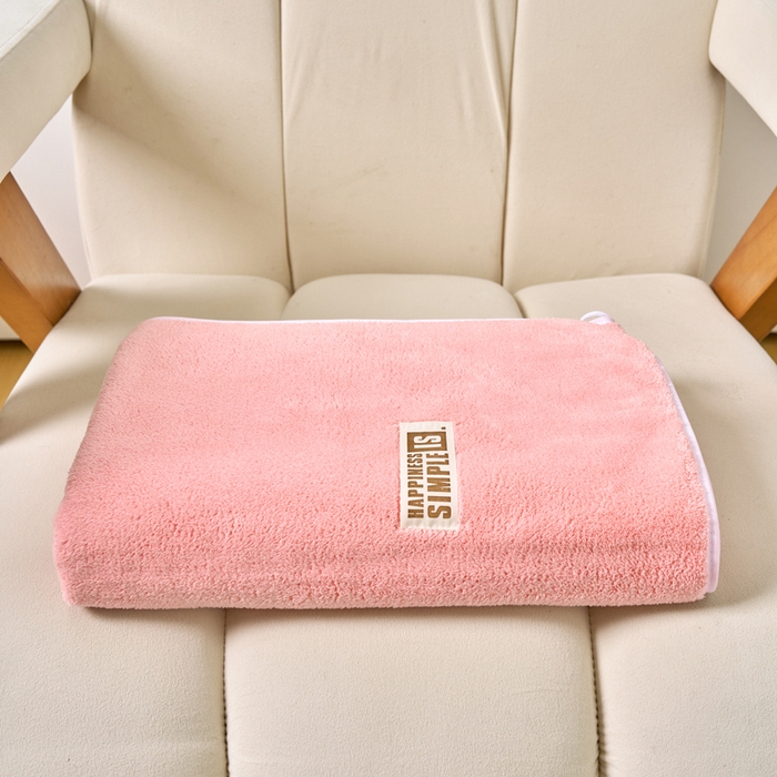 91家纺网 家纺一手货源 找家纺 棠薇家纺 2025新款速干浴巾厚款强吸水超细纤维浴巾毛巾套件 单浴巾-粉 140*70cm