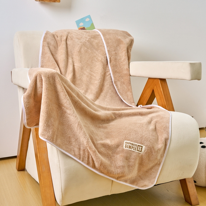 91家纺网 家纺一手货源 找家纺 棠薇家纺 2025新款速干浴巾厚款强吸水超细纤维浴巾毛巾套件 单浴巾-驼 140*70cm