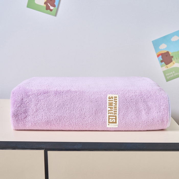91家纺网 家纺一手货源 找家纺 棠薇家纺 2025新款速干浴巾厚款强吸水超细纤维浴巾毛巾套件 单浴巾-紫 140*70cm