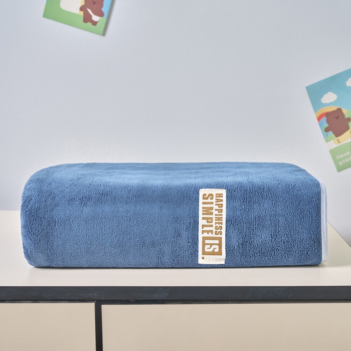 91家纺网 家纺一手货源 找家纺 棠薇家纺 2025新款速干浴巾厚款强吸水超细纤维浴巾毛巾套件 单浴巾-蓝 140*70cm