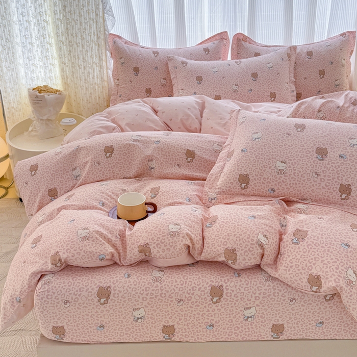 91家纺网 家纺一手货源 找家纺 （总1）安逸家纺 12868 新款全棉床笠四件套床罩学生纯棉床笠款三件套