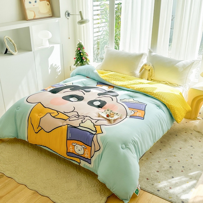 91家纺网 家纺一手货源 找家纺 一电 2025新款跨境电商可真空儿童豆豆被幼儿园秋冬被芯宝宝婴儿午睡-第三批 奶茶小新