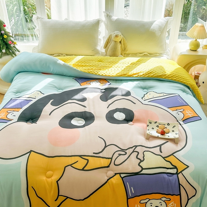 91家纺网 家纺一手货源 找家纺 一电 2025新款跨境电商可真空儿童豆豆被幼儿园秋冬被芯宝宝婴儿午睡-第三批 奶茶小新