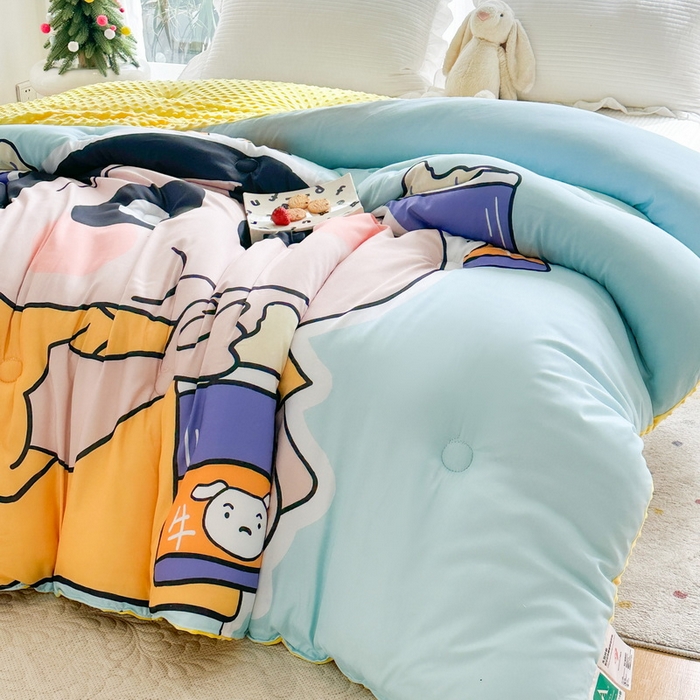 91家纺网 家纺一手货源 找家纺 一电 2025新款跨境电商可真空儿童豆豆被幼儿园秋冬被芯宝宝婴儿午睡-第三批 奶茶小新