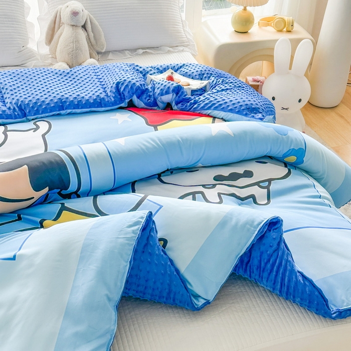 91家纺网 家纺一手货源 找家纺 一电 2025新款跨境电商可真空儿童豆豆被幼儿园秋冬被芯宝宝婴儿午睡-第三批 小白小新